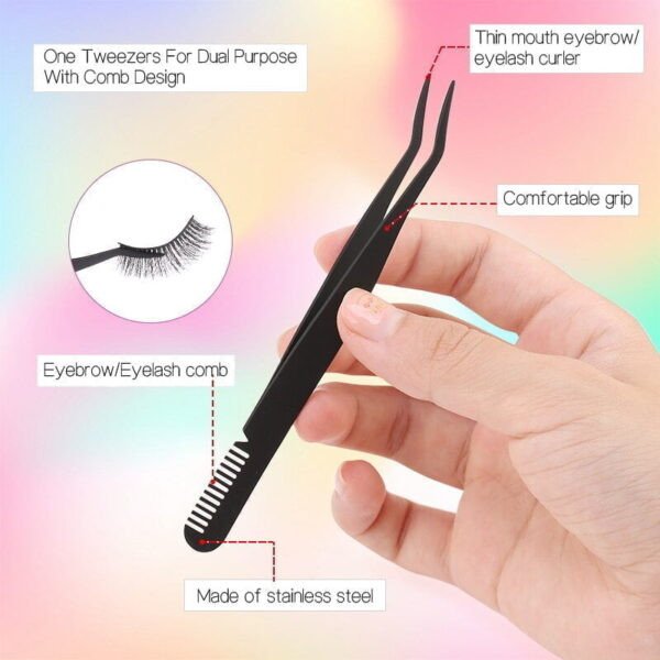 Eyelashes Extension Tweezers Double Eye Clip MTOS-P107
